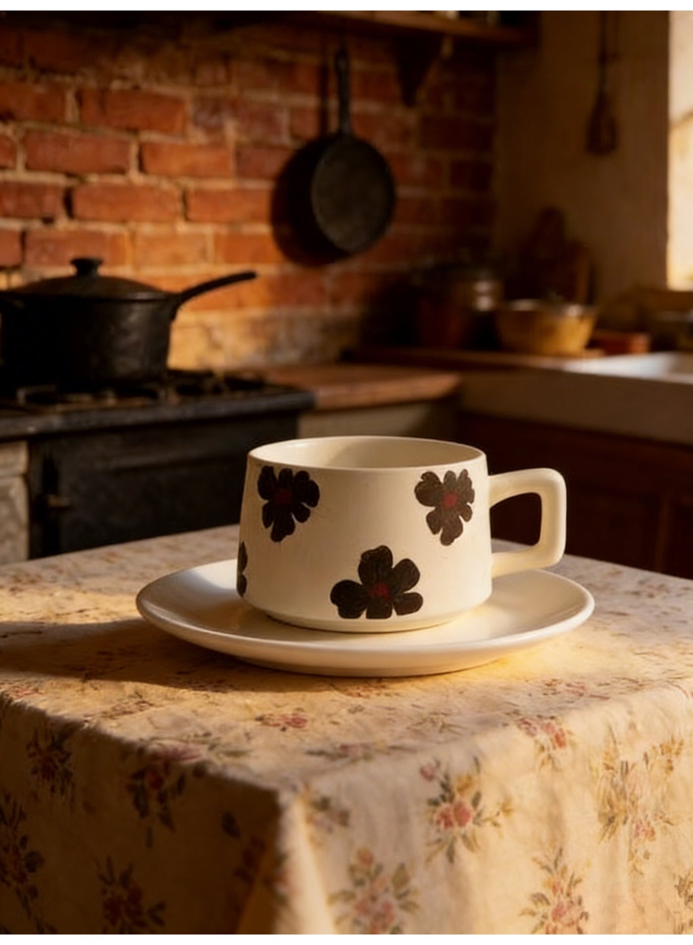 كوب قهوة سيراميك مع صحن 280 مل